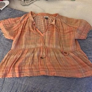 Pilcro by Anthropologie peach babydoll top S